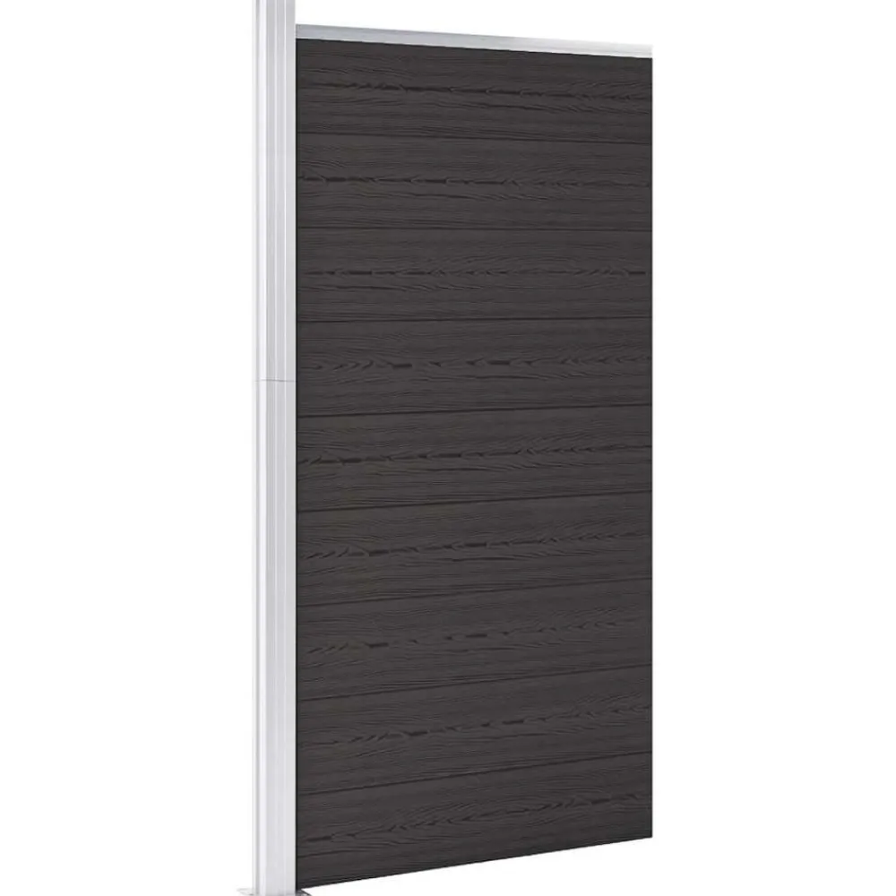 vidaXL Panel de valla WPC 95x186 cm Negro Outlet