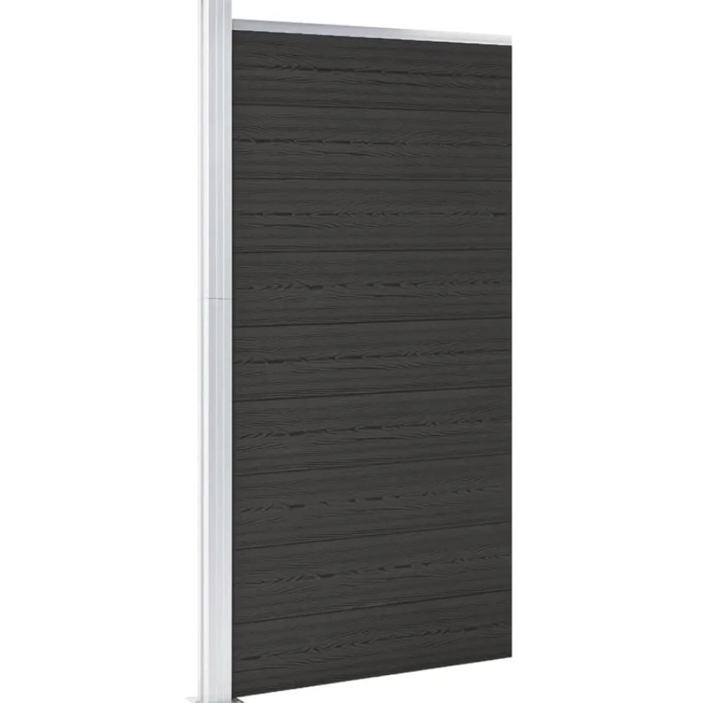 vidaXL Panel de valla WPC 95x186 cm Negro Outlet