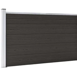 vidaXL Panel de valla WPC 175x105 cm Negro Clearance