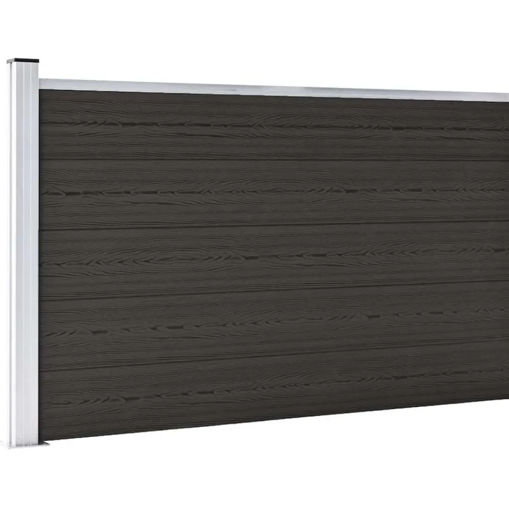 vidaXL Panel de valla WPC 175x105 cm Negro Clearance