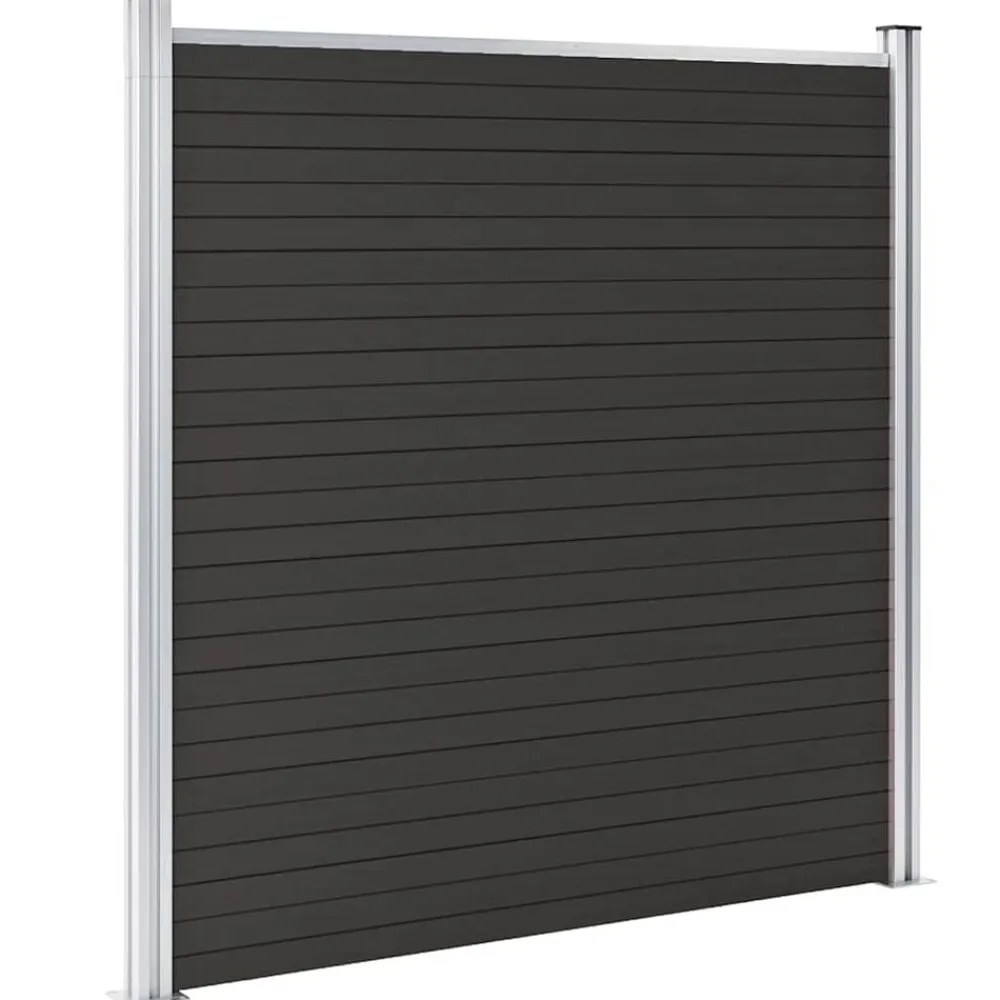 vidaXL Panel de valla WPC 180x186 cm Negro Discount