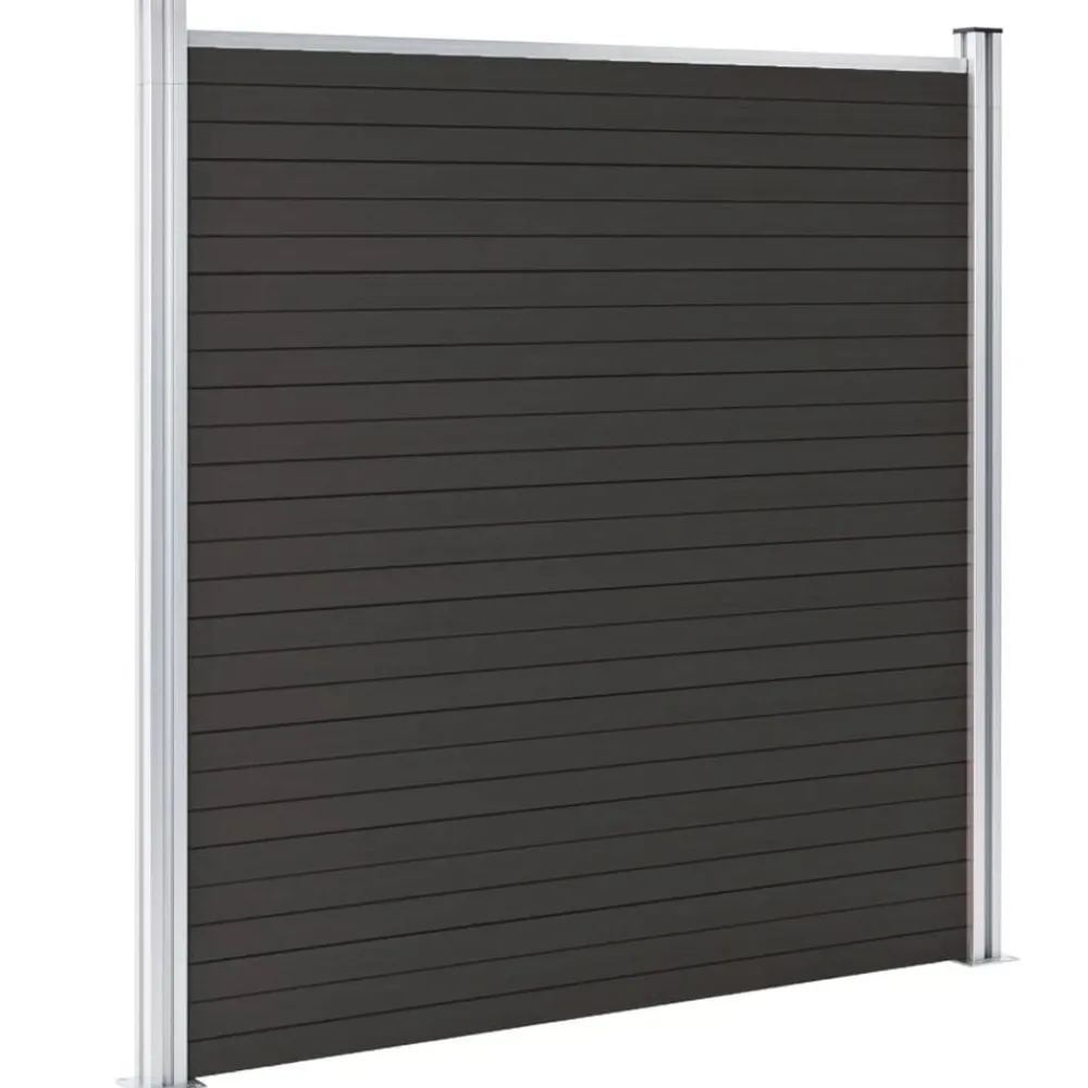 vidaXL Panel de valla WPC 180x186 cm Negro Discount