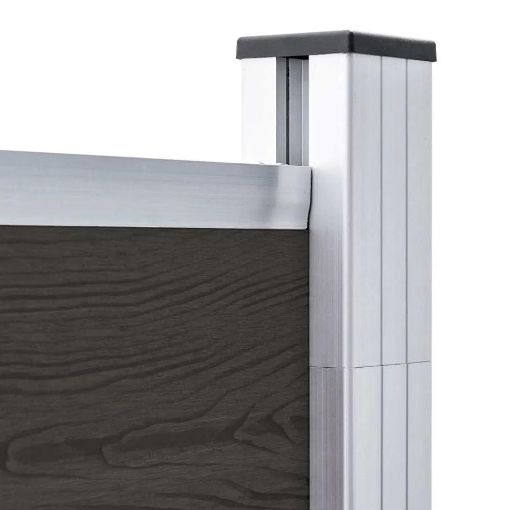 vidaXL Panel de valla WPC 180x186 cm Negro Discount