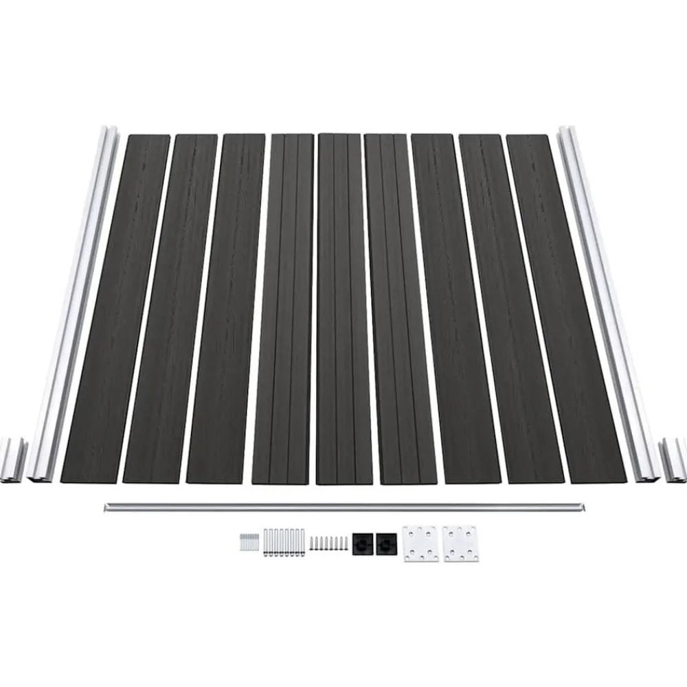vidaXL Panel de valla WPC 180x186 cm Negro Discount