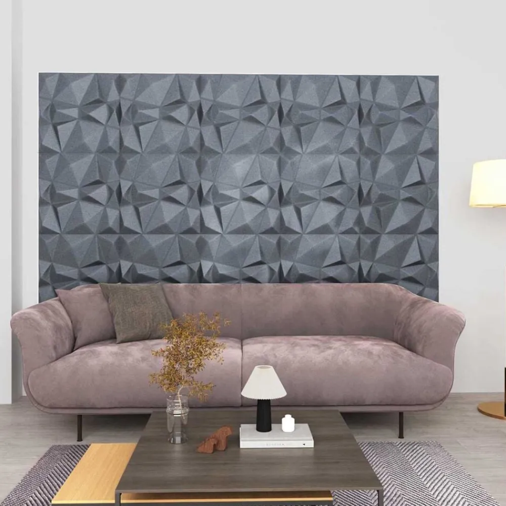 vidaXL Paneles de pared 24 pcs 50 x 50 cm Espuma XPS Gris diamante