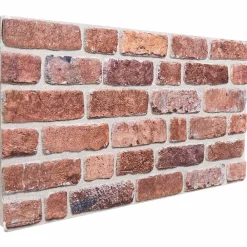 vidaXL Materiales De Construcción-Paneles de pared 10 pcs Rojo 100 x 50 cm Espuma EPS