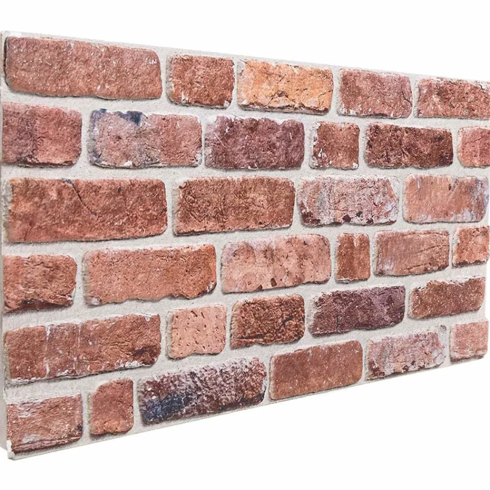 vidaXL Materiales De Construcción-Paneles de pared 10 pcs Rojo 100 x 50 cm Espuma EPS