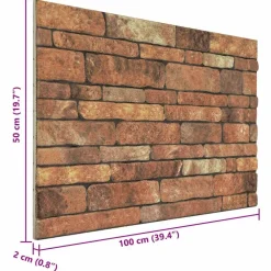 vidaXL Paneles de pared 10 pcs Marrón y 100 x 50 cm Espuma EPS Marr&oacute;n y New