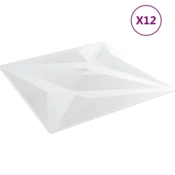 vidaXL Paneles de pared 12 pcs Blanca 50 x 50 cm Espuma XPS estrella Discount