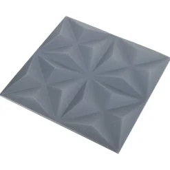 vidaXL Materiales De Construcción-Paneles de pared 24 pcs Origami Gris 50 x 50 cm Espuma XPS