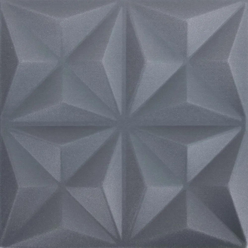 vidaXL Materiales De Construcción-Paneles de pared 24 pcs Origami Gris 50 x 50 cm Espuma XPS