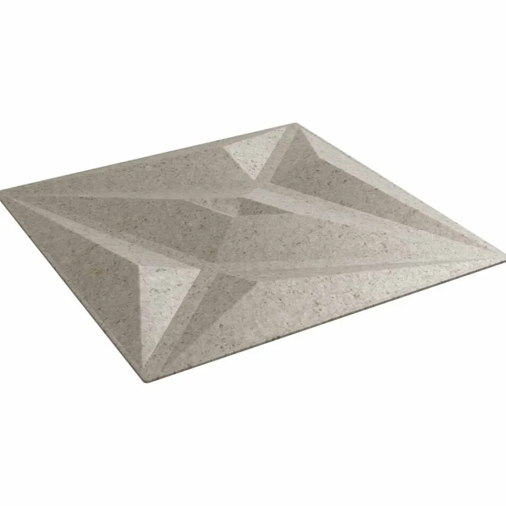 vidaXL Materiales De Construcción-Paneles de pared 24 pcs Betón Estrella 50 x 50 cm Espuma XPS