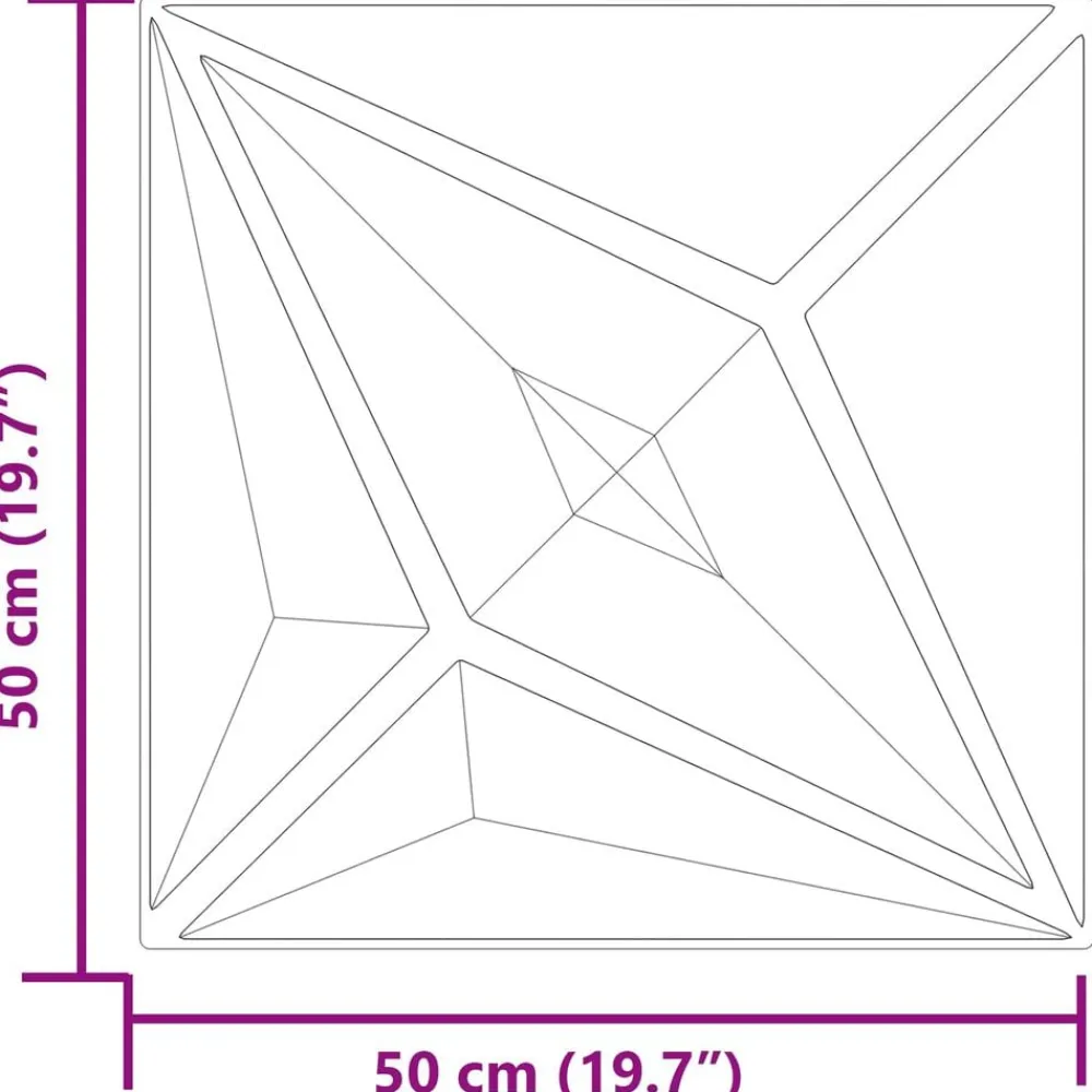 vidaXL Materiales De Construcción-Paneles de pared 24 pcs Betón Estrella 50 x 50 cm Espuma XPS