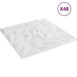 vidaXL Paneles de pared 48 pcs 50 x 50 cm Espuma XPS Blanco Hot