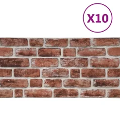 vidaXL Materiales De Construcción-Paneles de pared 10 pcs Marrón oscuro y 100 x 50 cm Espuma EPS