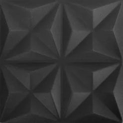 vidaXL Paneles de pared 24 pcs Origami Negro 50 x 50 cm Espuma XPS Negro origami Best