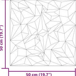 vidaXL Paneles de pared 12 pcs Gris Amatista 50 x 50 cm Espuma XPS Amatista gris