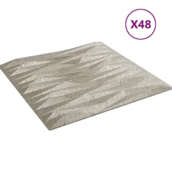 vidaXL Materiales De Construcción-Paneles de pared 48 pcs Betón Piedra 50 x 50 cm Espuma XPS