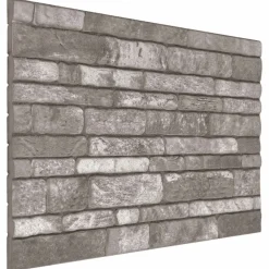 vidaXL Paneles de pared 10 pcs 100 x 50 cm Espuma EPS Gris oscuro Outlet