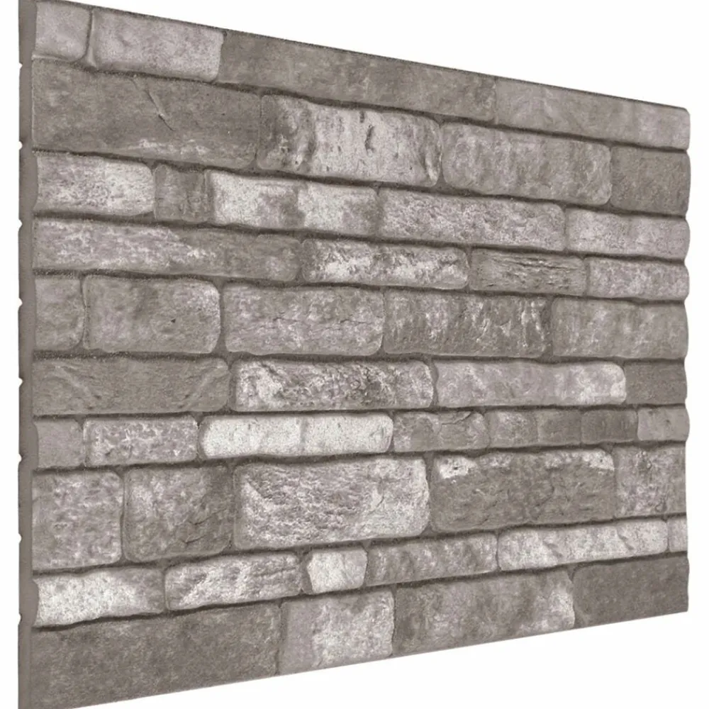 vidaXL Paneles de pared 10 pcs 100 x 50 cm Espuma EPS Gris oscuro Outlet