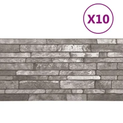 vidaXL Paneles de pared 10 pcs 100 x 50 cm Espuma EPS Gris oscuro Outlet