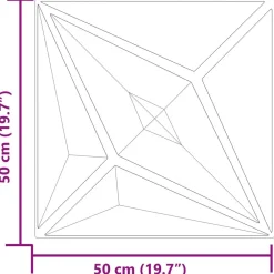 vidaXL Materiales De Construcción-Paneles de pared 48 pcs Betón Estrella 50 x 50 cm Espuma XPS