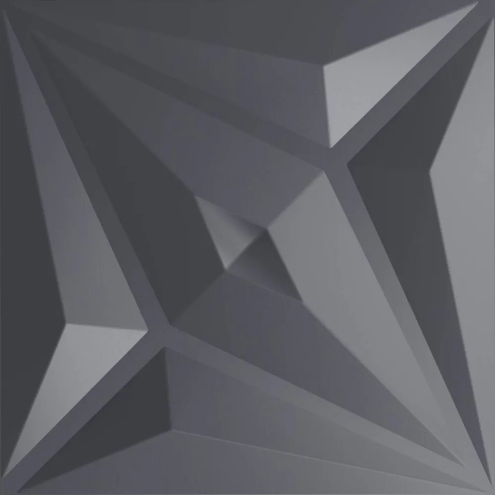 vidaXL Paneles de pared 48 pcs Gris Estrella 50 x 50 cm Espuma XPS Estrella gris Clearance