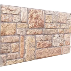 vidaXL Materiales De Construcción-Paneles de pared 10 pcs Marrón claro y 100 x 50 cm Espuma EPS
