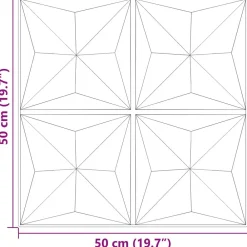 vidaXL Materiales De Construcción-Paneles de pared 24 pcs Origami Betón 50 x 50 cm Espuma XPS