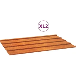 vidaXL Materiales De Construcción-Paneles de tejado 12 uds acero corten oxidado 60x44 cm