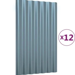 vidaXL Paneles de tejado 12 unidades acero galvanizado 60x36 cm Gris Online