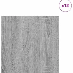 vidaXL Paneles Decorativos 12 pcs 30 x 30 x 0.27 cm Gris sonoma Online