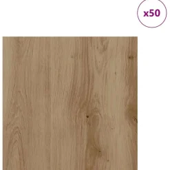 vidaXL Arte Y Ocio-Paneles Decorativos 50 pcs Roble artesanal 30 x 30 x 0.27 cm