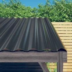 vidaXL Materiales De Construcción-Paneles tejado 12 unidades acero galvanizado 60x36 cm