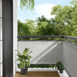 vidaXL Pantalla de balcón 100% poliéster Oxford 75x300 cm Gris claro Online