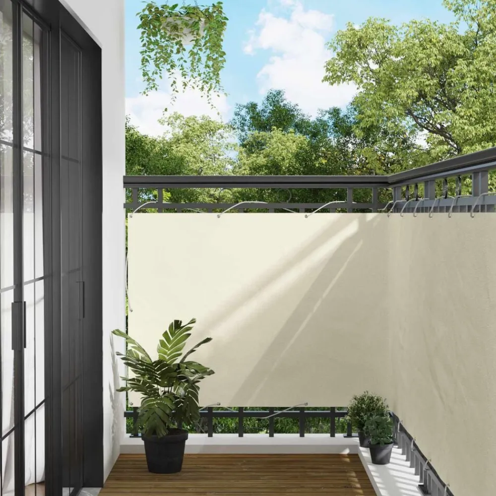 vidaXL Pantalla de Balcón 110 x 300 cm Tela Oxford Crema