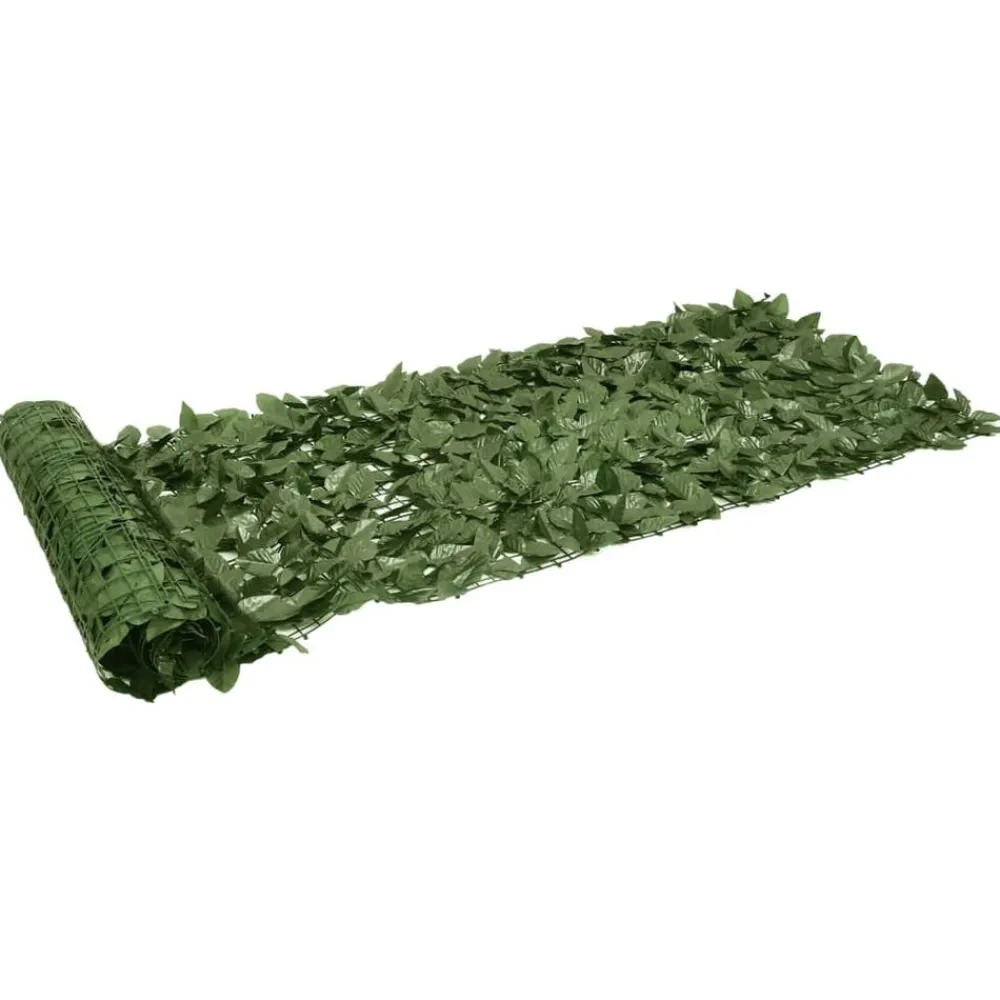 vidaXL Pantalla de balcón de hojas 200x75 cm Verde oscuro Online