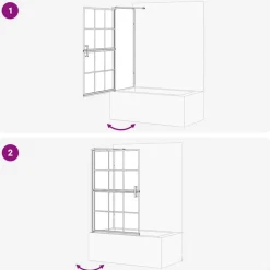 vidaXL Pantalla de ducha de baño Manual 116 x 68 x 128 cm Clearance