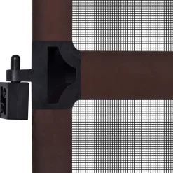 vidaXL Pantalla de Insectos con Bisagra Marrón y Negro 100 x 215 cm Marr&oacute;n Outlet