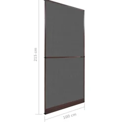 vidaXL Pantalla de Insectos con Bisagra Marrón y Negro 100 x 215 cm Marr&oacute;n Outlet