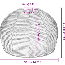 vidaXL Accesorios De Iluminación-Pantalla de lámpara de techo hierro y papel Ø36x26 cm