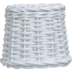 vidaXL Pantalla de lámpara de mimbre 25x17 cm Blanco