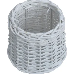 vidaXL Pantalla de lámpara de mimbre 25x17 cm Blanco