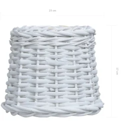 vidaXL Pantalla de lámpara de mimbre 25x17 cm Blanco