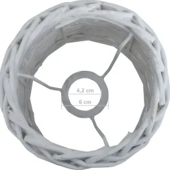 vidaXL Pantalla de lámpara de mimbre 25x17 cm Blanco