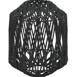 vidaXL Accesorios De Iluminación-Pantalla de lámpara hierro y papel negra Ø23x28 cm