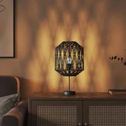 vidaXL Accesorios De Iluminación-Pantalla de lámpara hierro y papel negra Ø23x28 cm