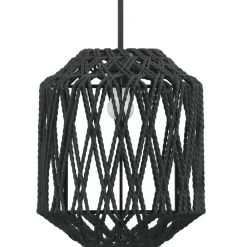 vidaXL Accesorios De Iluminación-Pantalla de lámpara hierro y papel negra Ø23x28 cm
