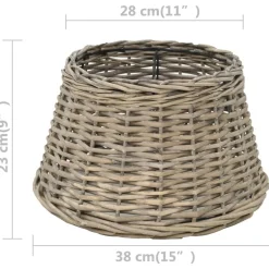 vidaXL Pantalla de lámpara de mimbre 38x23 cm natural Best