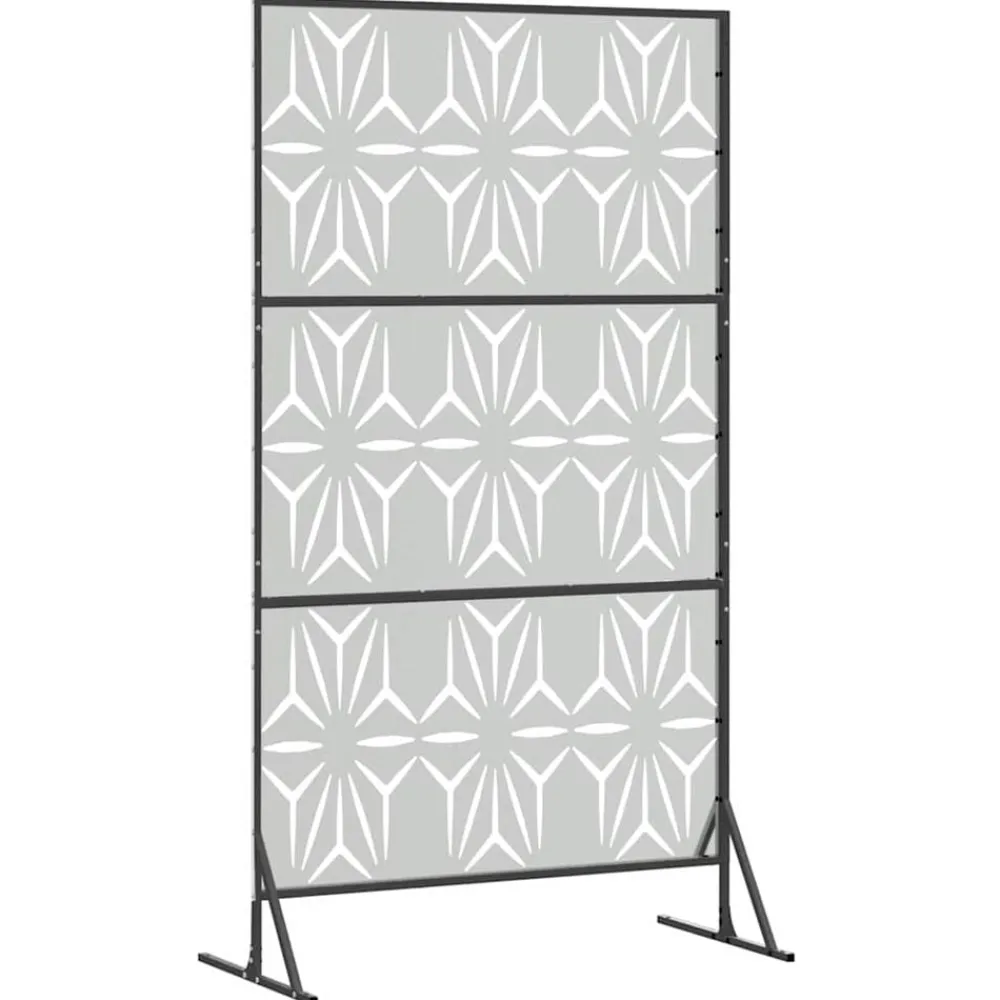 vidaXL Vallas De Jardín-Pantalla de Privacidad Gris 100 x 50 x 180 cm Acero